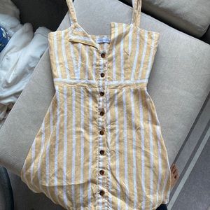 Faithfull the brand Size XS/2 Yellow Mini Dress